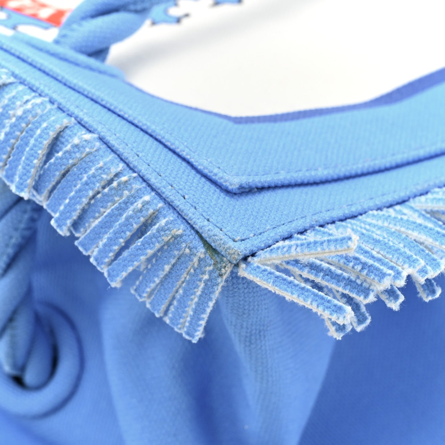 Ibiza Canvas Rope Fringe Miami Medium Tote Blue