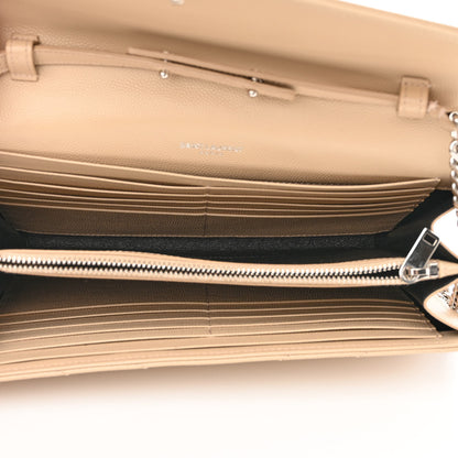 Saint Laurent Grain De Poudre Matelasse Chevron Monogram Chain Wallet Nude Powder 5 of 12