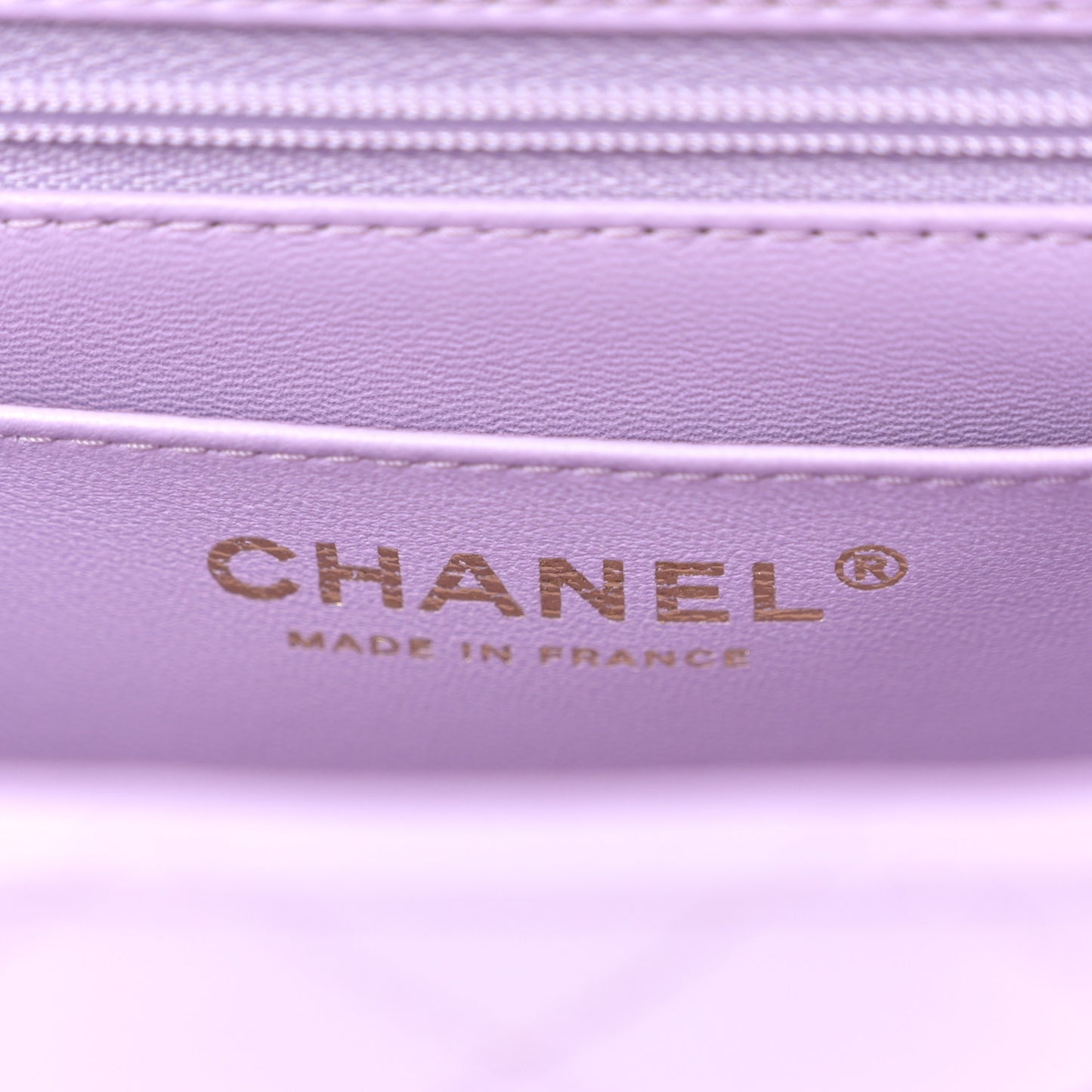 Lambskin Quilted Mini Top Handle Rectangular Flap Light Purple