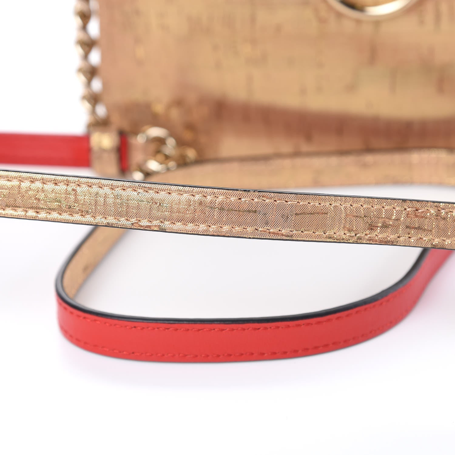Christian Louboutin Metallic Liege Pepite Cork Mini Rubylou Crossbody Gold 10 of 11