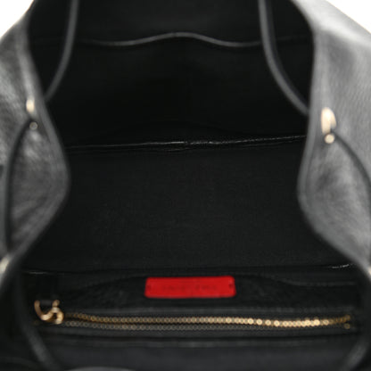 Valentino Garavani Pebbled Calfskin Rockstud Double Pocket Backpack Black 5 of 9