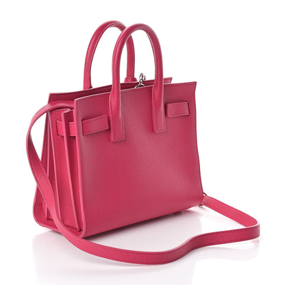 Saint Laurent Grained Calfskin Nano Sac De Jour Fuchsia 3 of 10