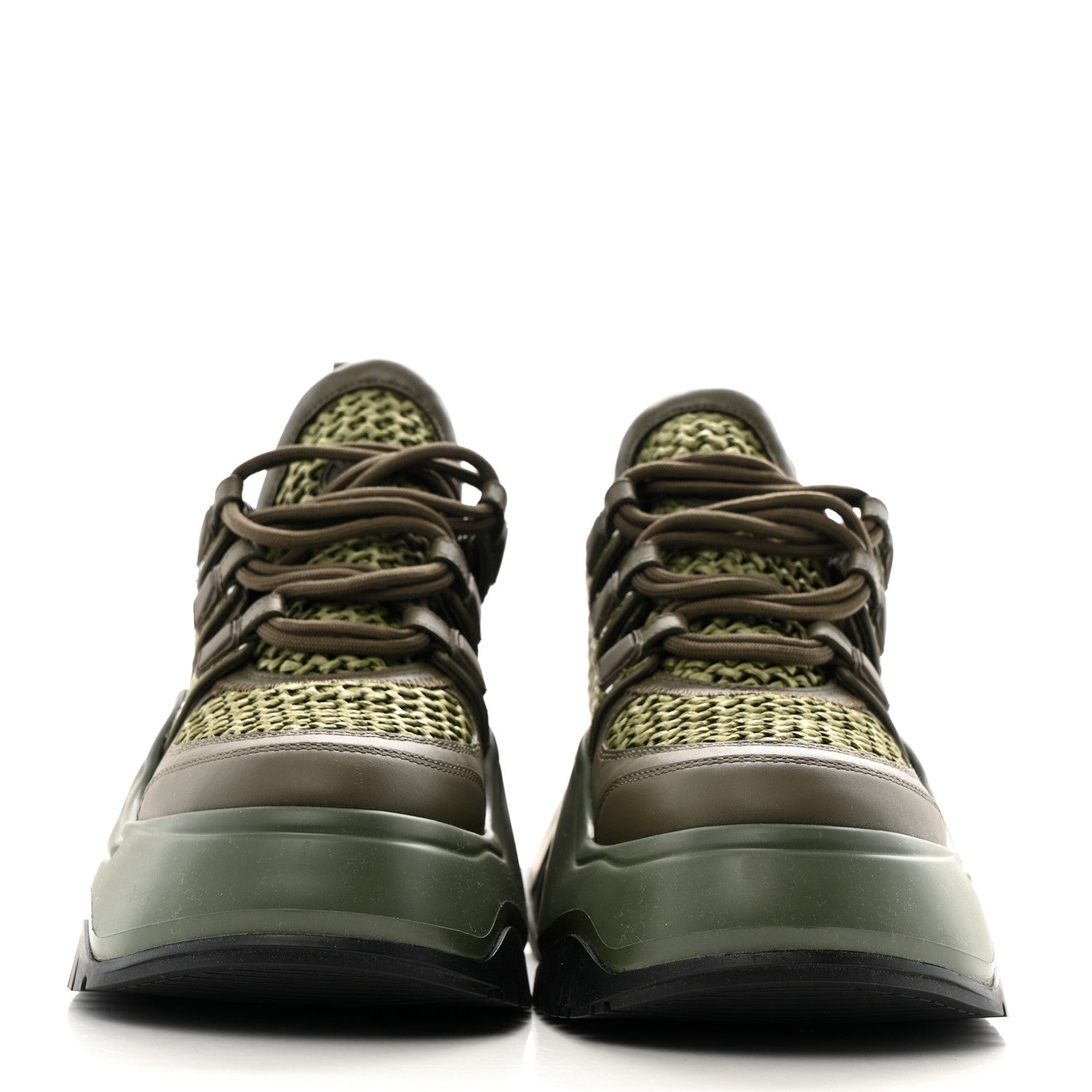Louis Vuitton Calfskin Raffia LV Archlight 2.0 Platform Sneakers 37 Kaki 3 of 10