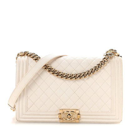 Chanel Caviar Quilted New Medium Boy Flap White 1 of 14