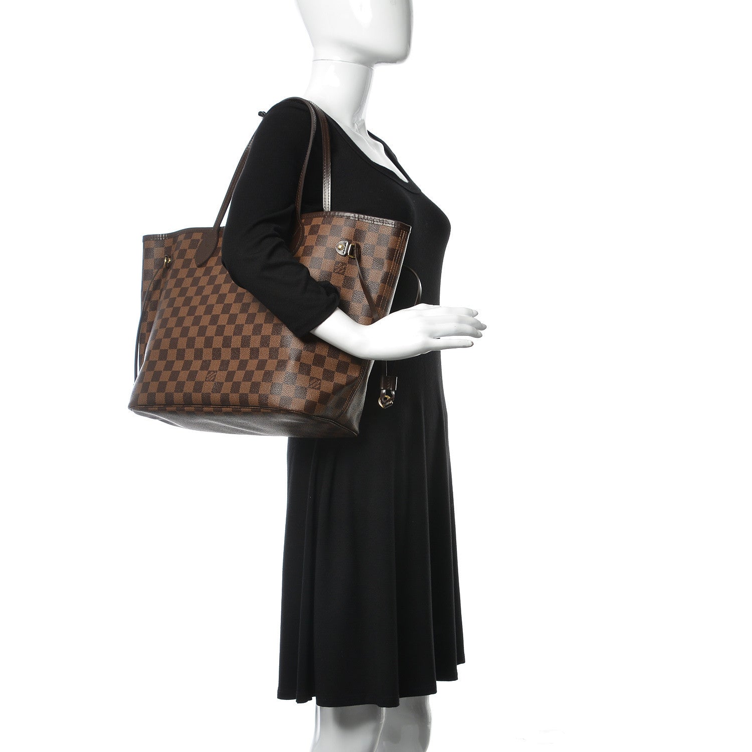 Louis Vuitton Damier Ebene Neo Neverfull MM Rose Ballerine 2 of 16