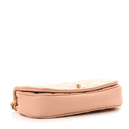 Chanel Calfskin Quilted Coco Mail Clutch With Chain Light Pink 4 of 12