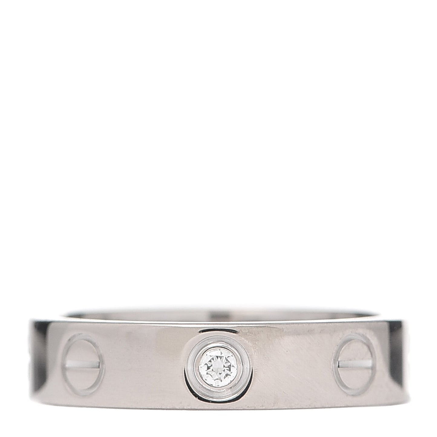 18K White Gold Diamond 4mm LOVE Wedding Band Ring 47 4