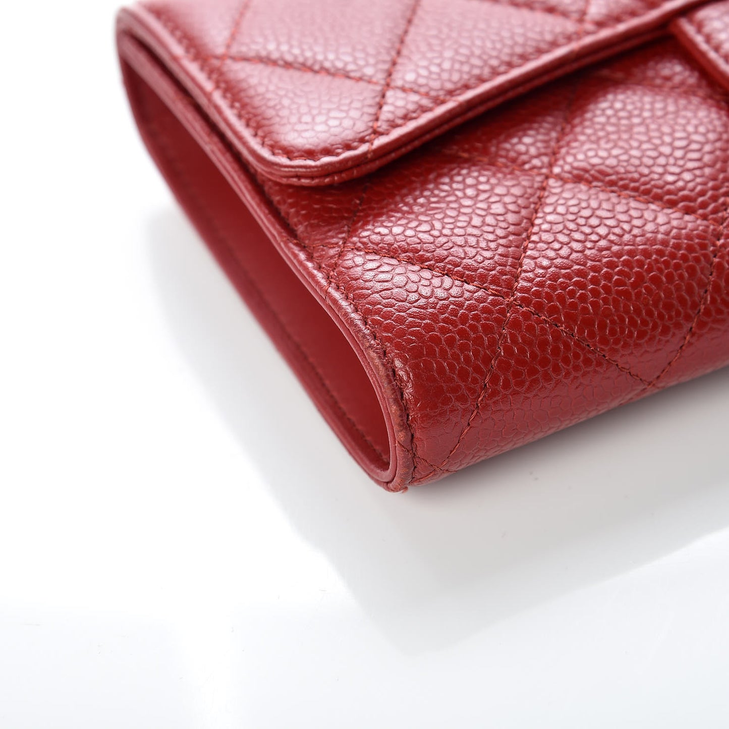 Caviar Quilted Large Flap Wallet Red