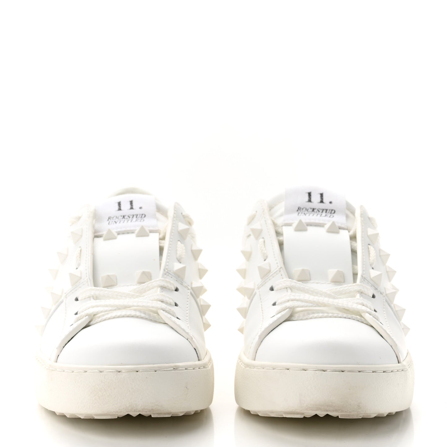 Calfskin Rockstud Untitled Open Sneakers 37 White