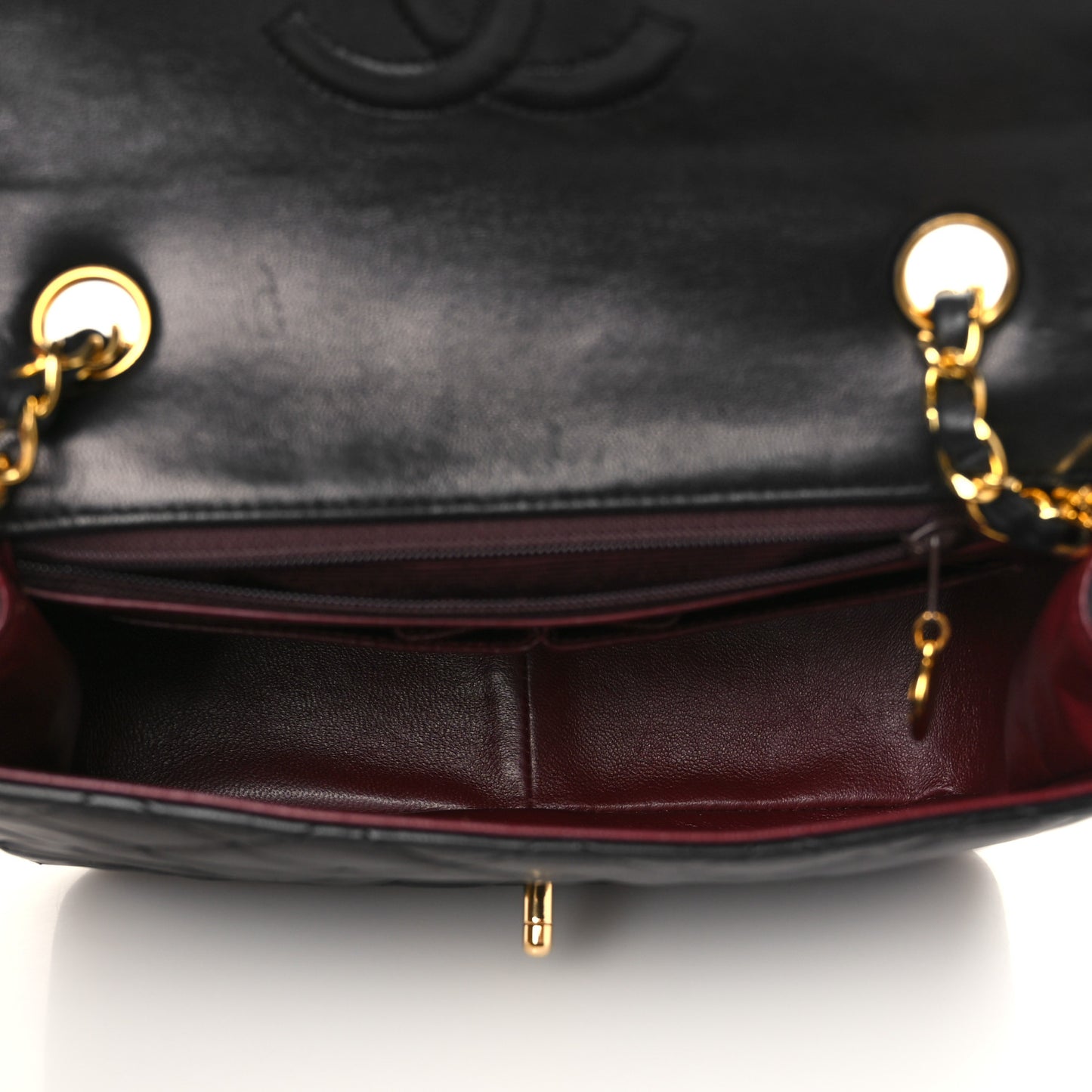 Lambskin Quilted Mini Square Flap Bag Black