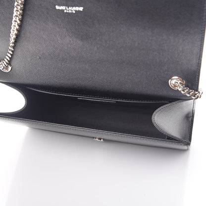 Saint Laurent Grain De Poudre Medium Classic Monogram Kate Satchel Black 5 of 7