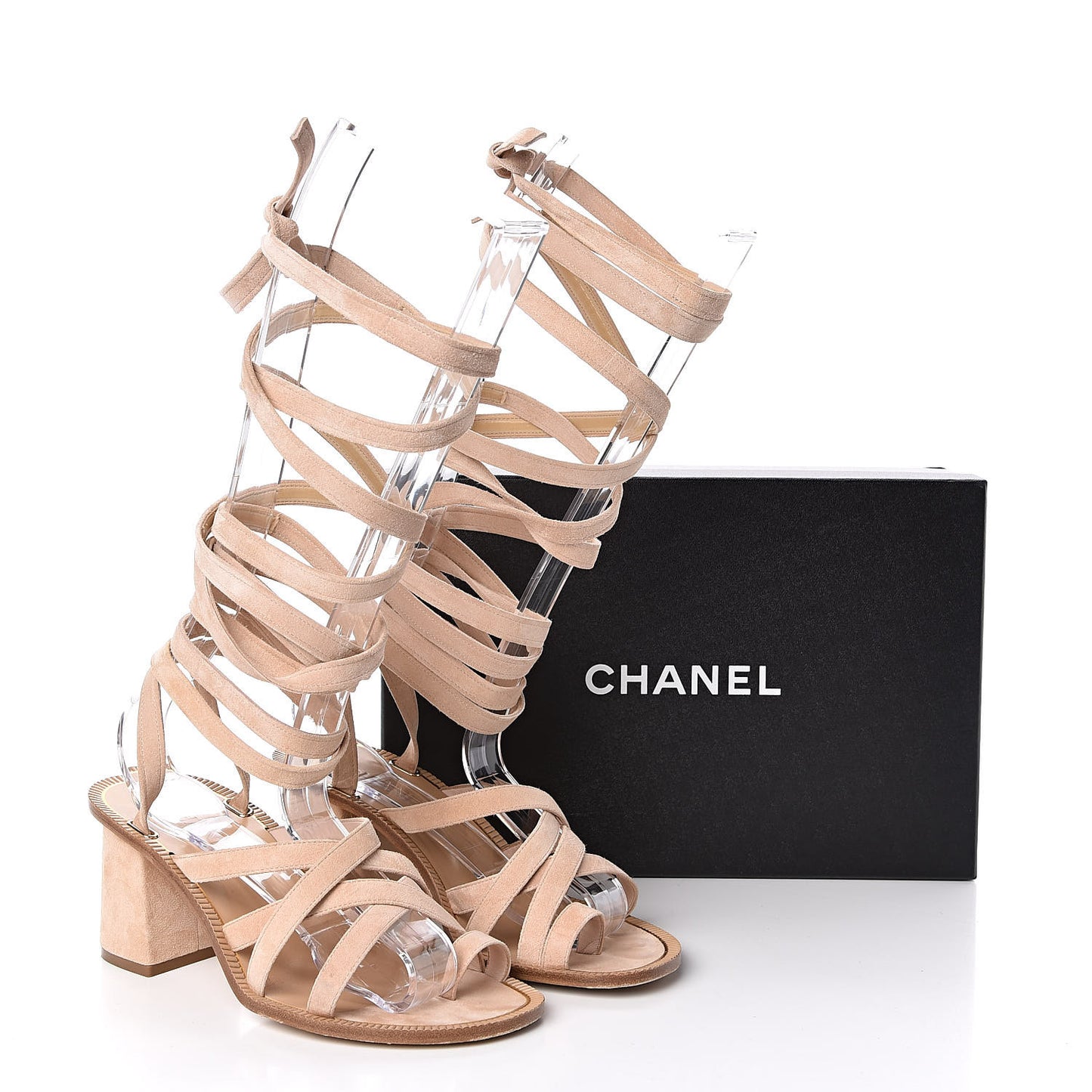 Suede Wrap Sandals 37 Light Pink