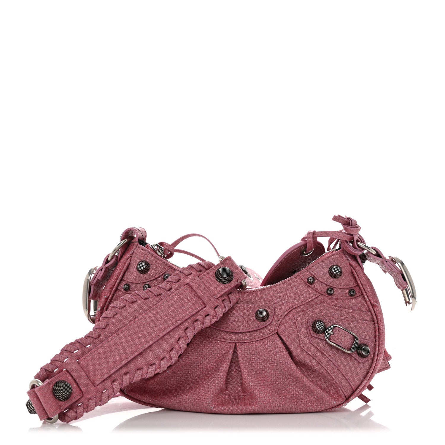 Balenciaga Sparkling Fabric Le Cagole Shoulder Bag XS Sweet Pink 1 of 11
