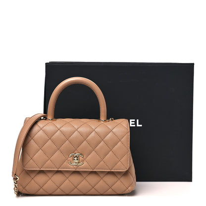 Chanel Caviar Quilted Mini Coco Handle Flap Beige 11 of 11