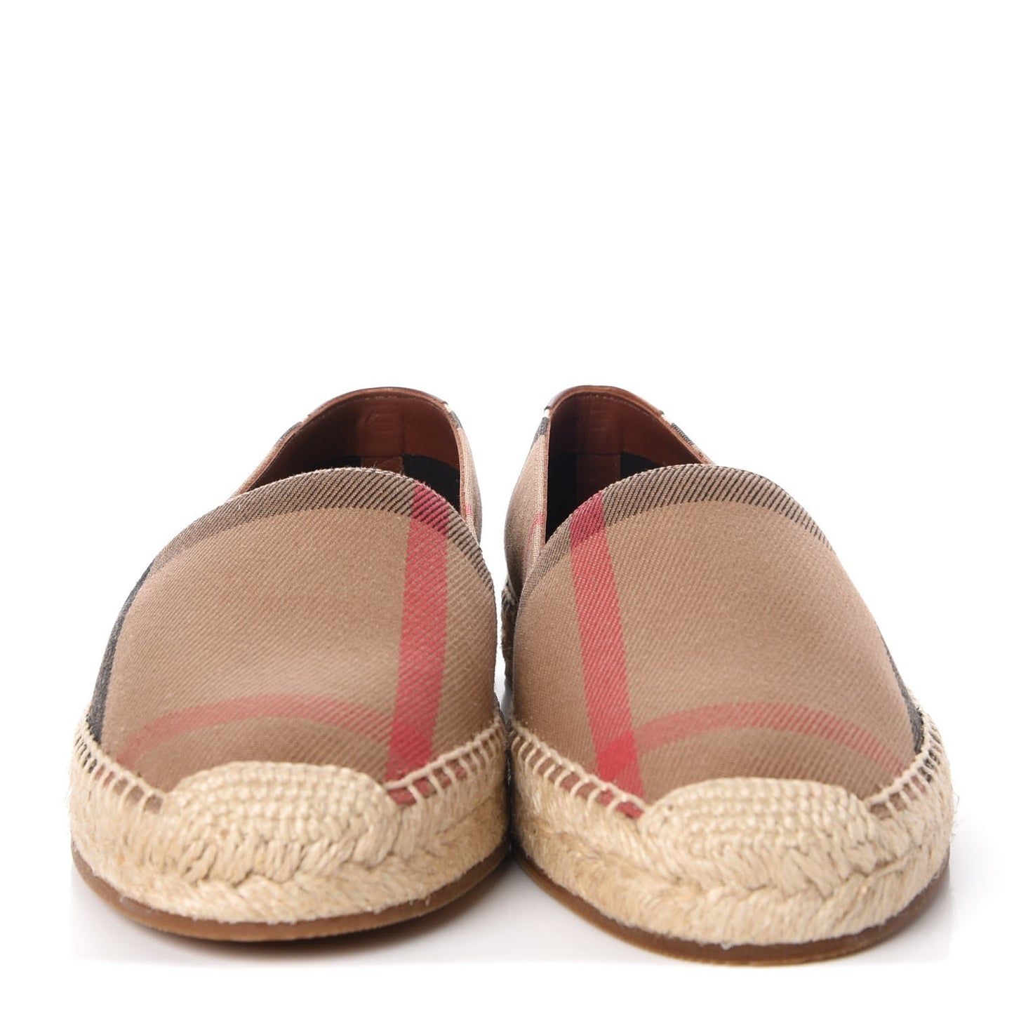 Canvas House Check Hodgeson Espadrille Flats 37 Dark Tan