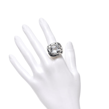 John Hardy Sterling Silver White Topaz Batu Kali Square Ring 54 6.75 2 of 5