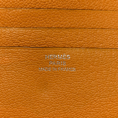 Hermes Chevre Mysore Evelyne Compact Zip Wallet Juane Ambre 6 of 7