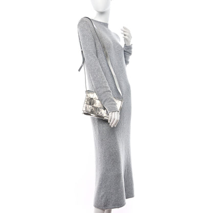 Bottega Veneta Metallic Lambskin Maxi Intrecciato Cassette Crossbody Bag Silver 2 of 13