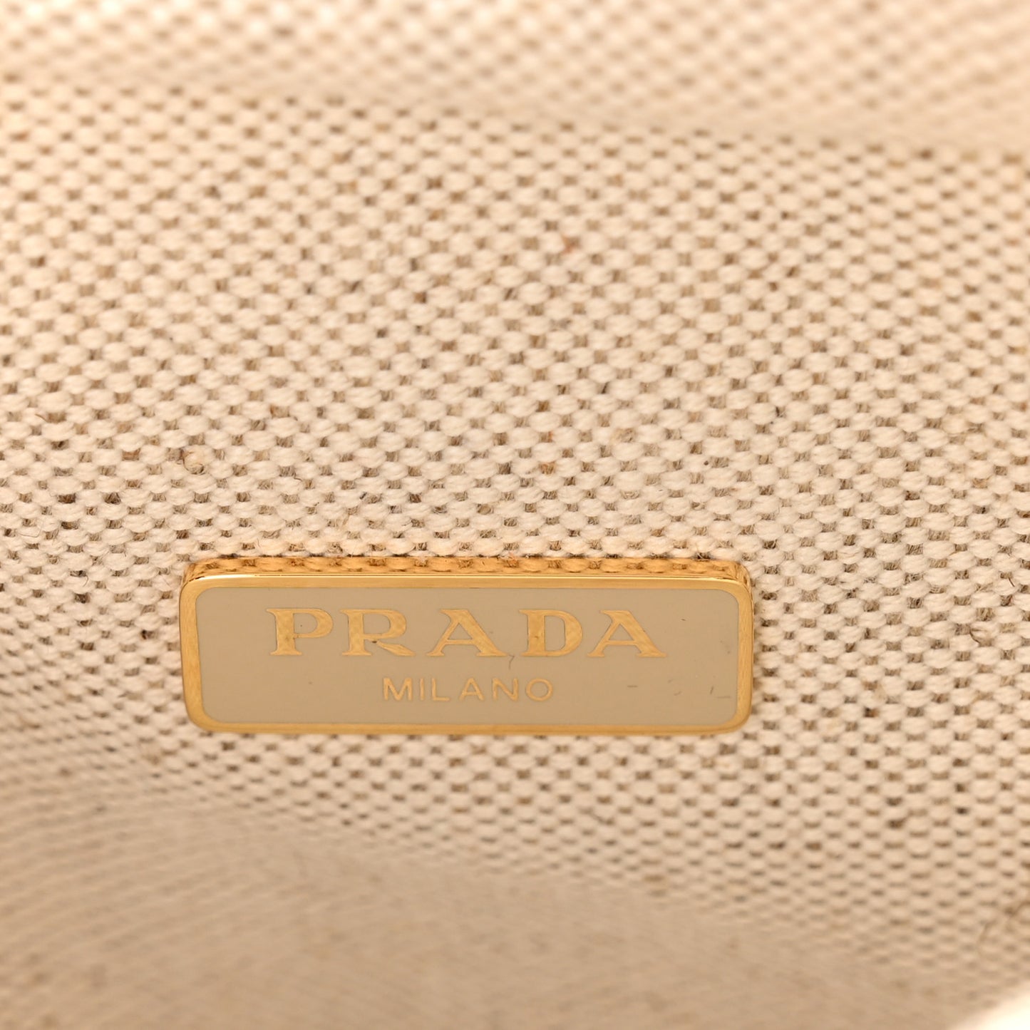 Wicker Canvas Mini Tote Tan White