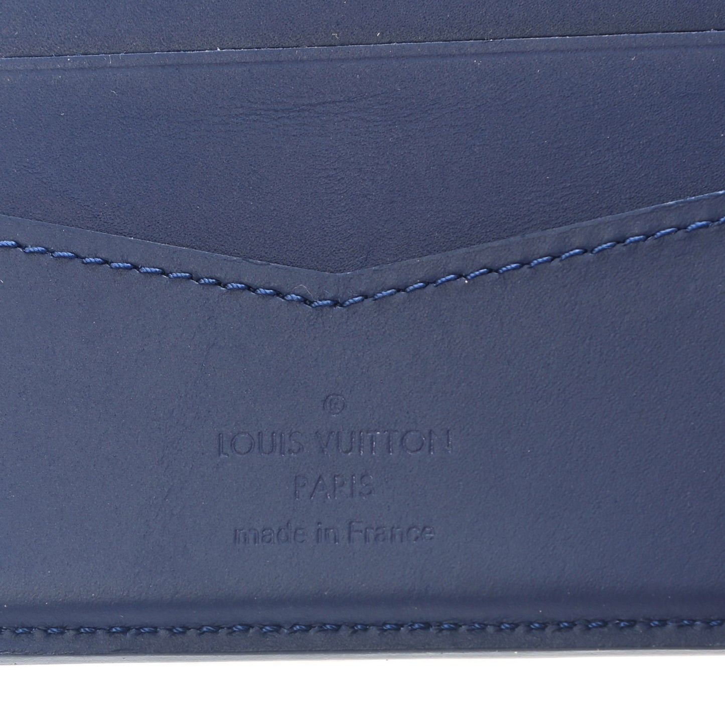Cowhide Monogram Bandana Slender Wallet Blue