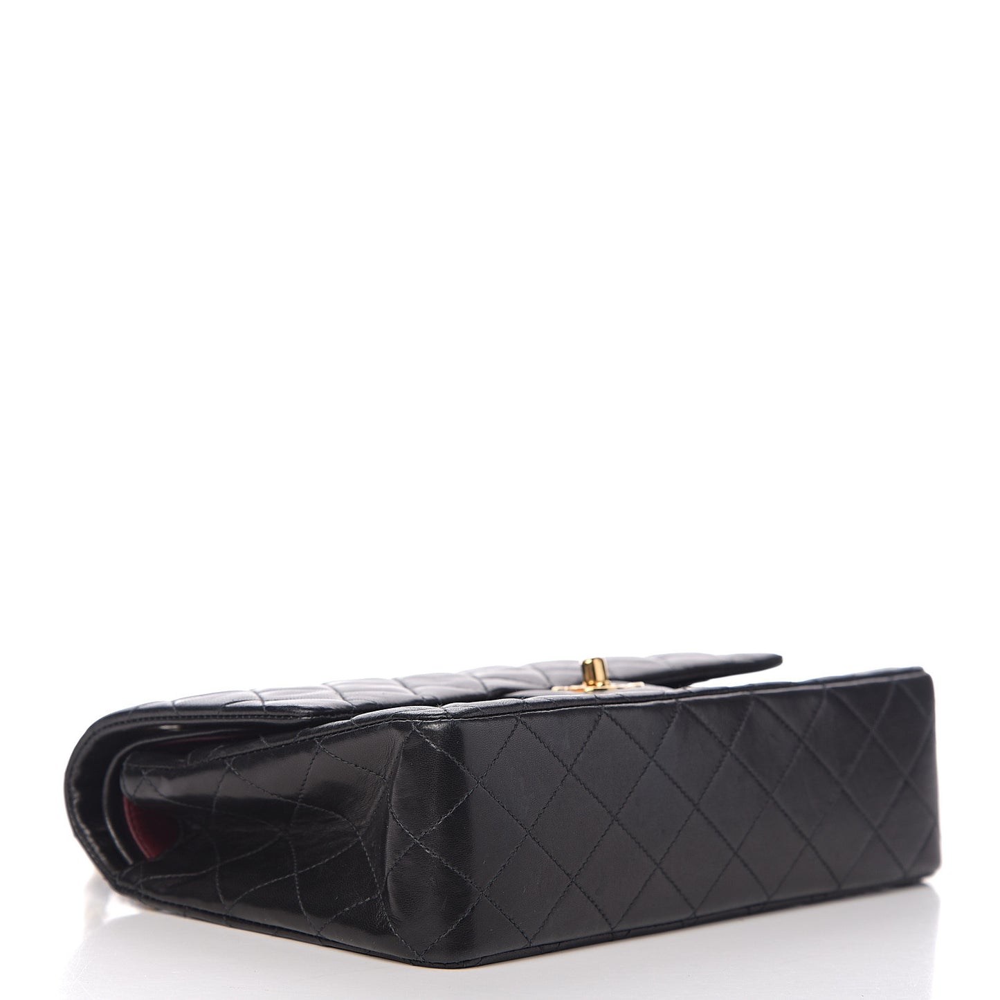 Lambskin Quilted Medium Double Flap Black