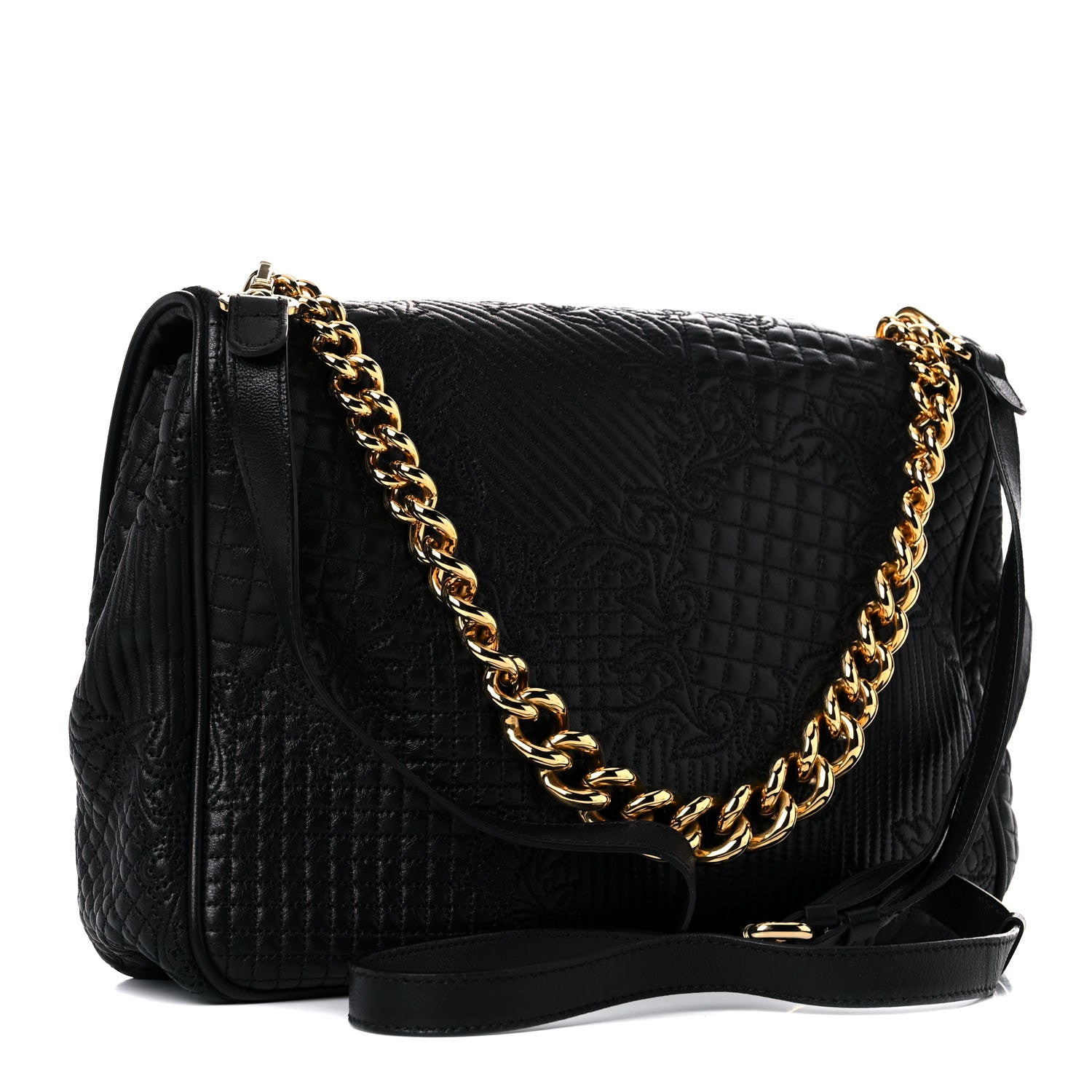 Versace Calfskin Micro Vanitas New Icon Handbag Black 3 of 14