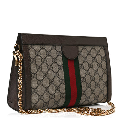 Gucci GG Supreme Monogram Web Small Ophidia Chain Shoulder Bag Brown 3 of 12