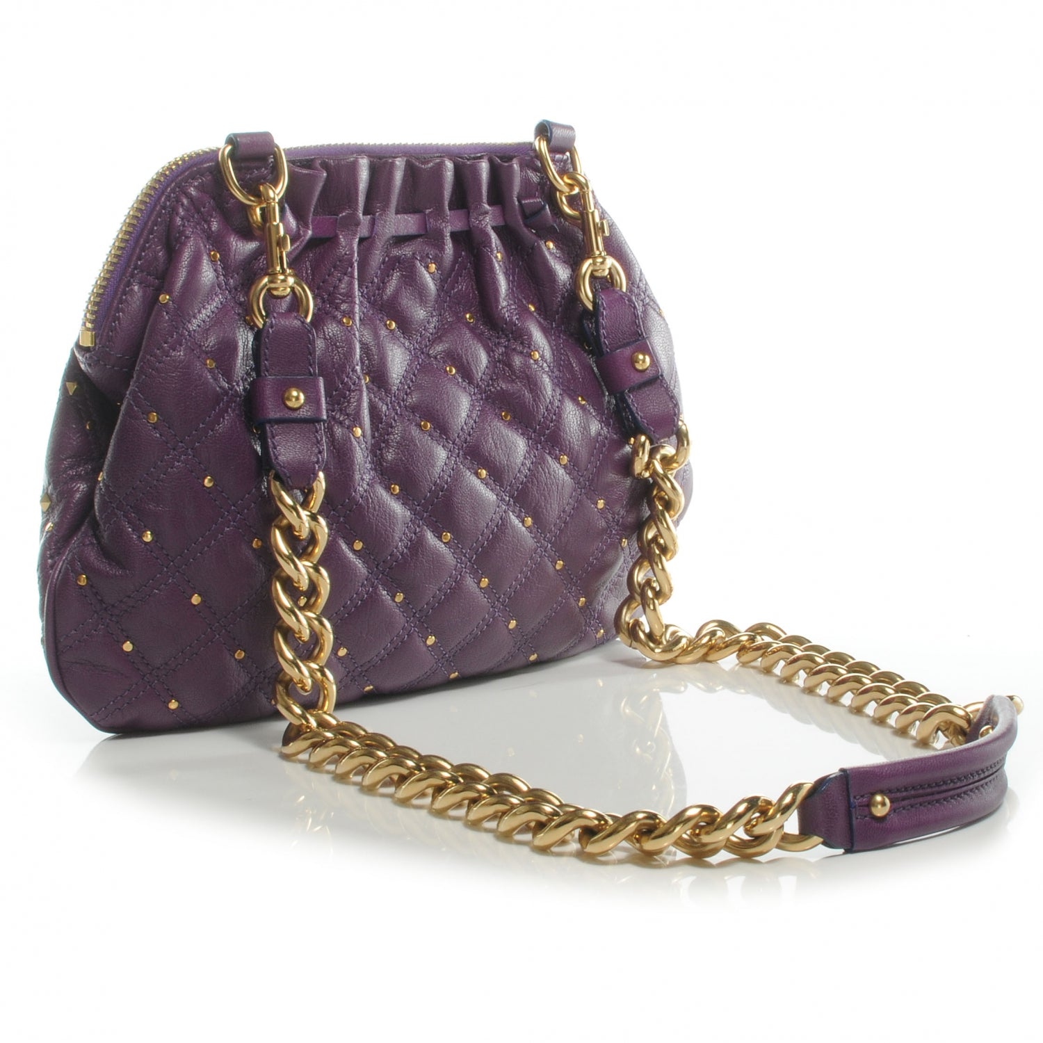 Marc Jacobs Quilted Leather Stardust Rock Shoulder Bag Purple 3 of 7