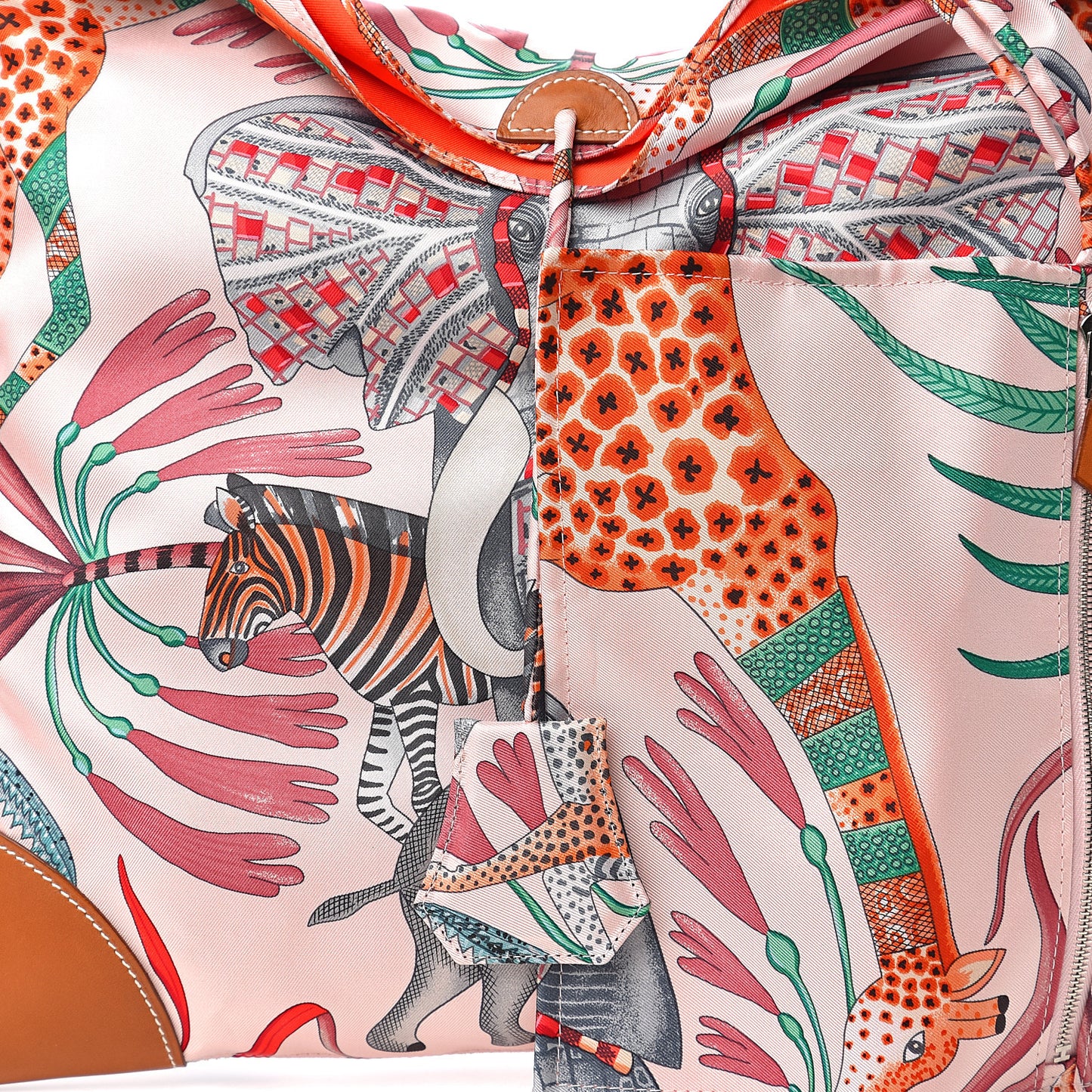 Silk La Marche Du Zambeze SilkyCity 33 PM Bag Rose Pale Rouge Vert