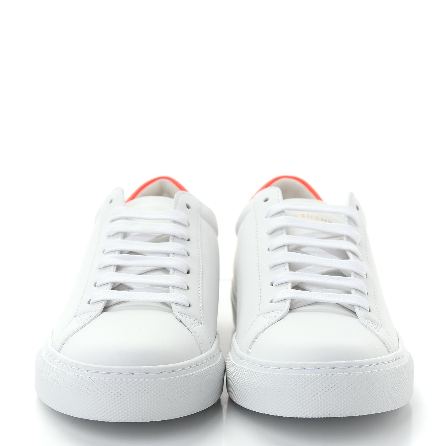 Calfskin Womens Urban Street Sneakers 37.5 White Neon Pink