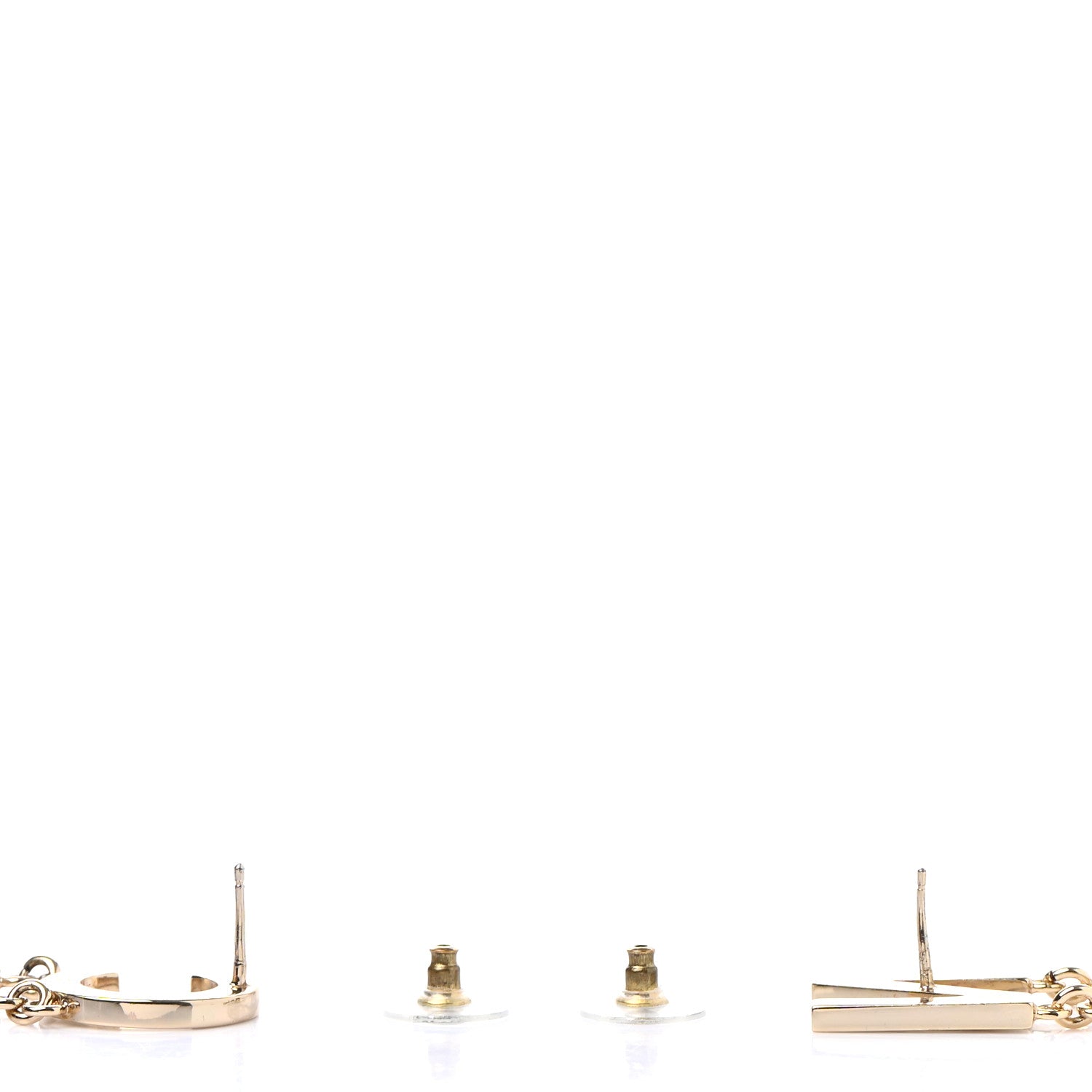 Chanel Metal Cha-Nel Logo Drop Earrings Gold 3 of 4