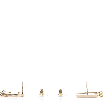 Chanel Metal Cha-Nel Logo Drop Earrings Gold 3 of 4