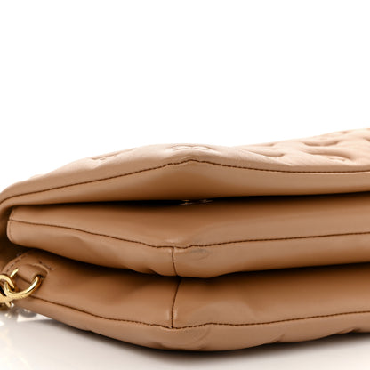 Louis Vuitton Lambskin Embossed Monogram Pochette Coussin Camel 8 of 9
