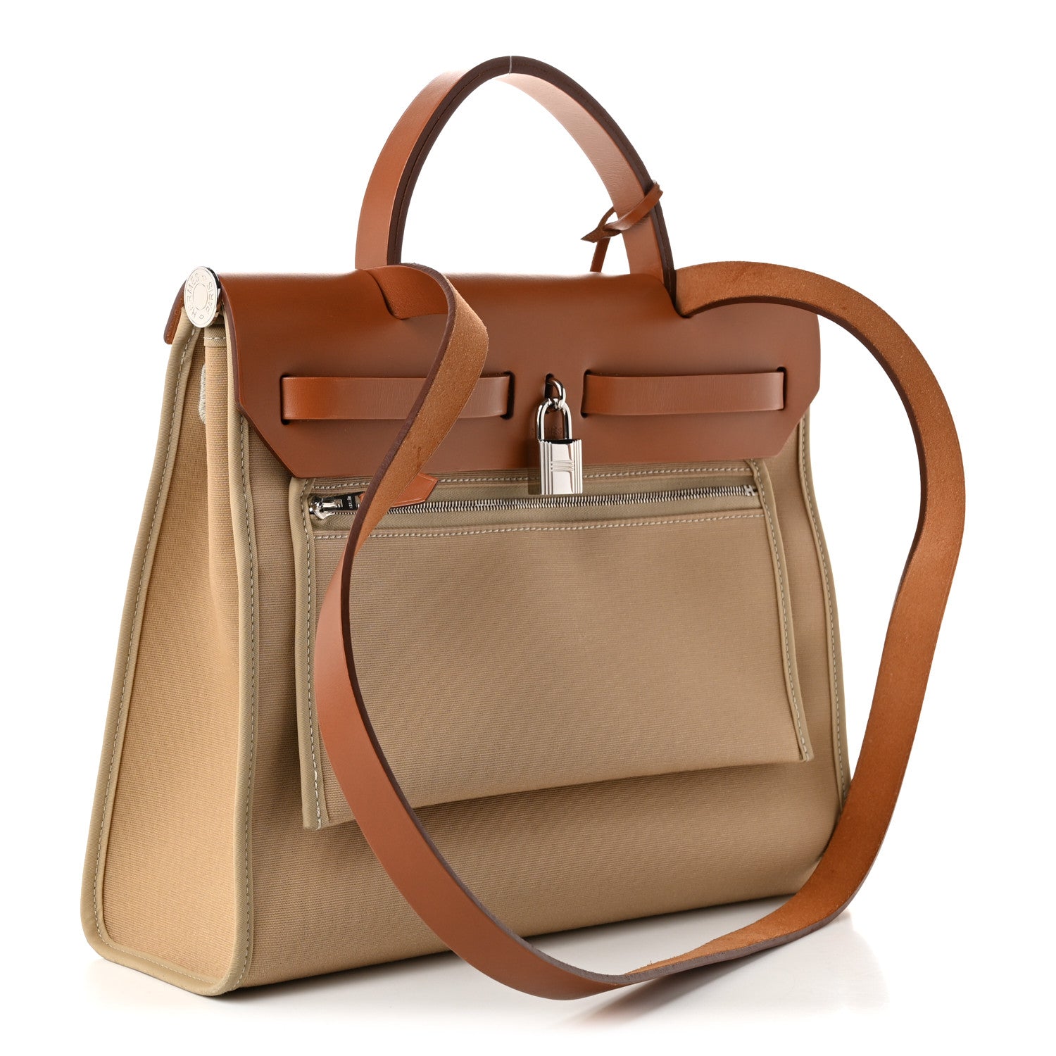 Hermes Vache Hunter Toile Officier Herbag Zip PM 31 Trench Fauve 4 of 12