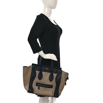 Celine Smooth Calfskin Suede Mini Bi-Color Luggage Navy Dune 2 of 11