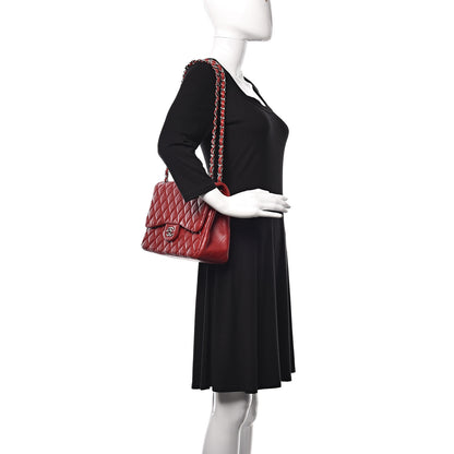 Chanel Caviar Quilted Jumbo Double Flap Red 2 of 10