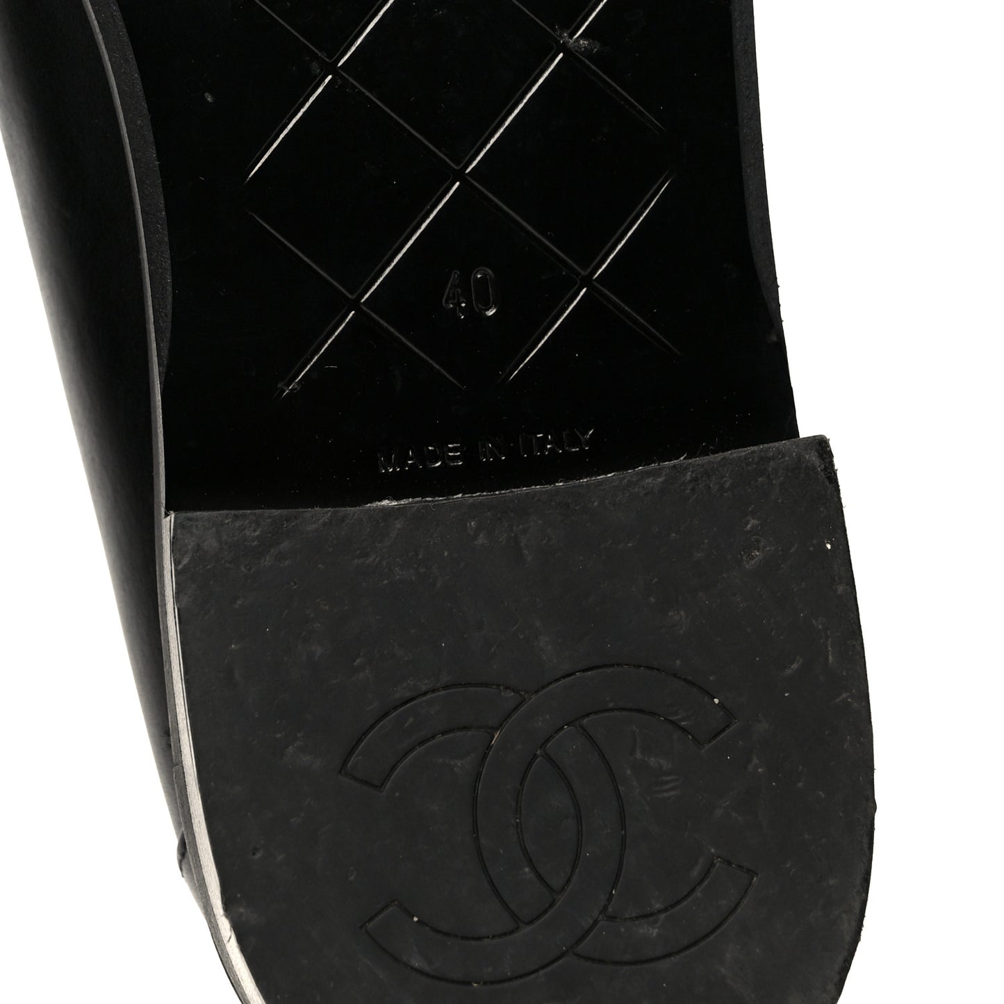 Calfskin CC Turnlock Moccasins 40 Black