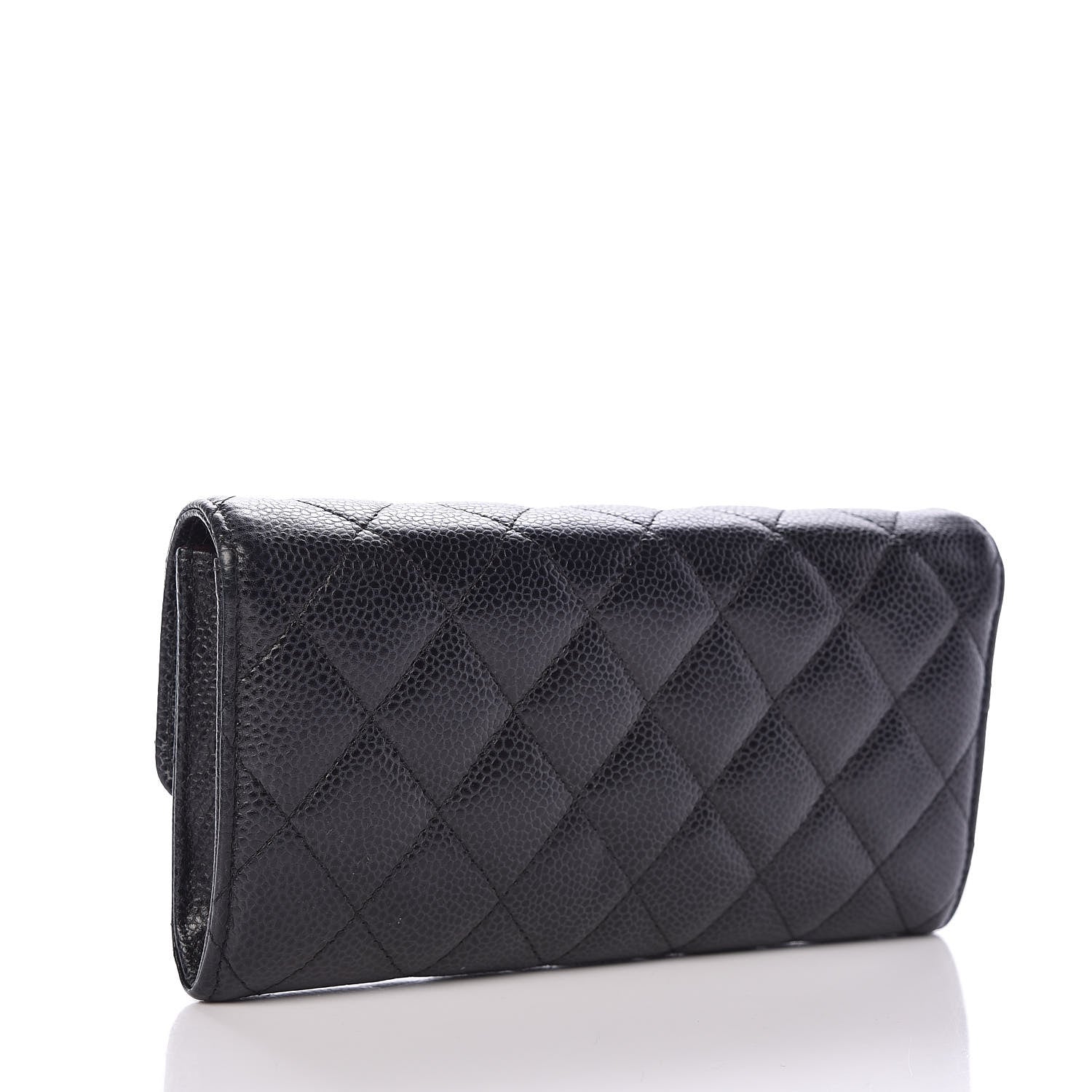 Chanel Caviar Quilted Large Gusset Flap Wallet Black 3 of 10