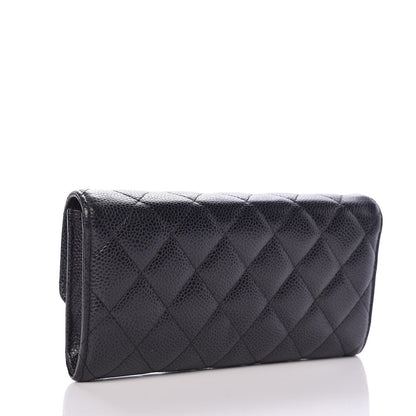 Chanel Caviar Quilted Large Gusset Flap Wallet Black 3 of 10