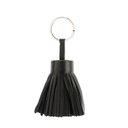 Hermes Lambskin Carmen Tassel Key Holder Black 1 of 5