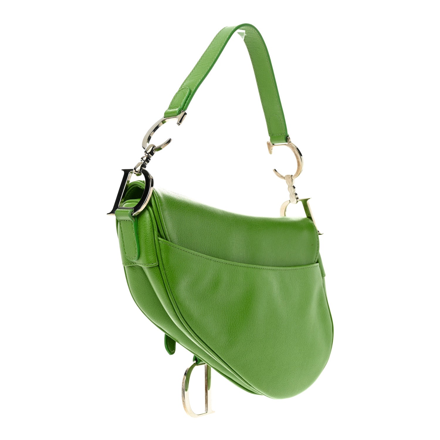 Christian Dior Shiny Goatskin Saddle Bag Green 3 of 18