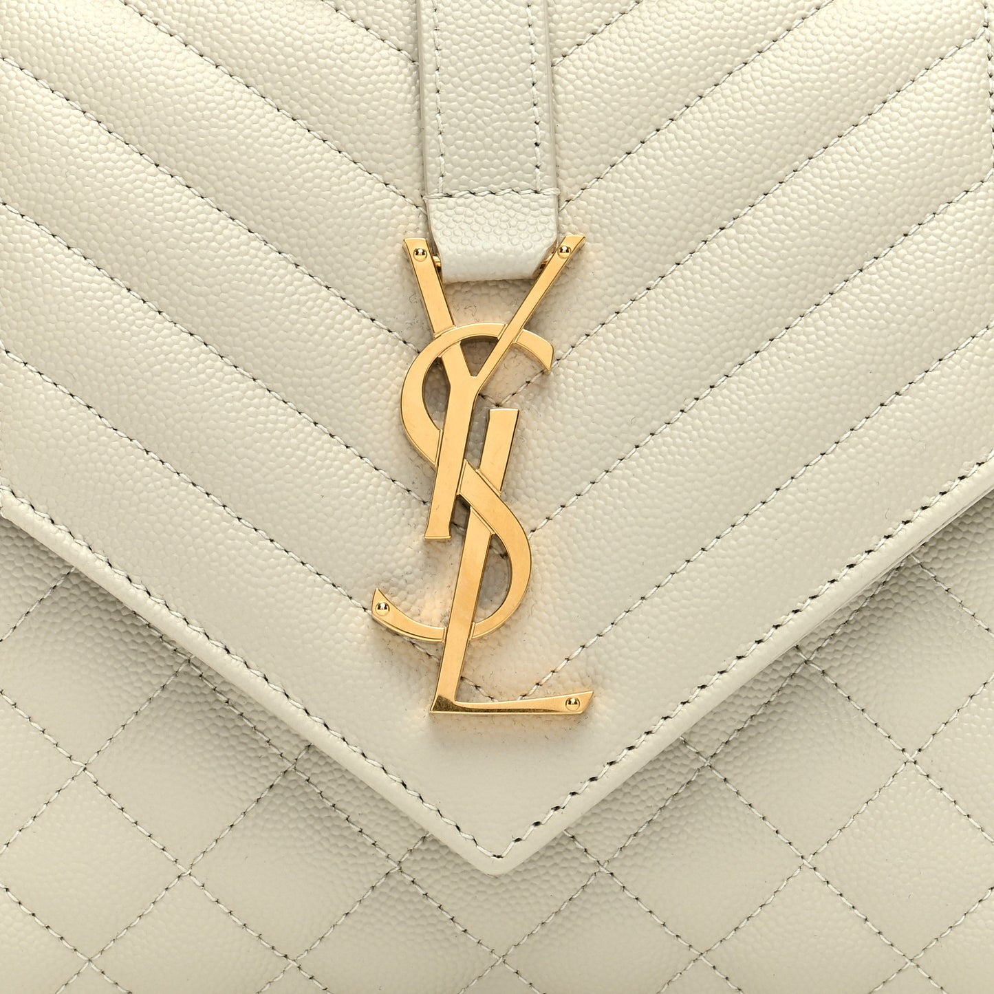 Grain De Poudre Textured Mixed Matelasse Medium Triquilt Monogram Satchel Crema Soft