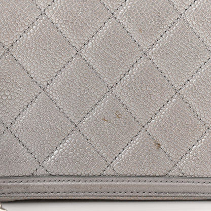 Chanel Metallic Caviar Quilted Medium CC Filigree Vanity Case Silver 11 of 11