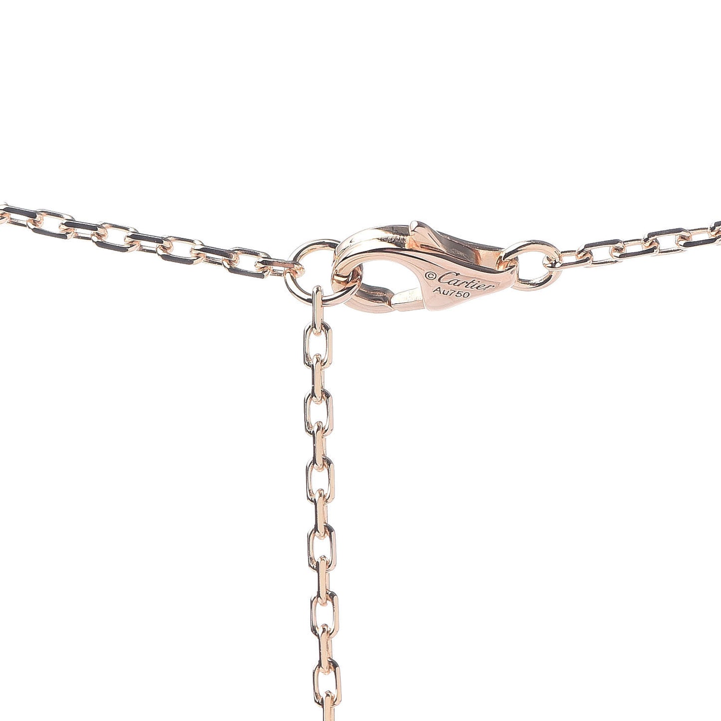 18K Pink Gold Diamond Interlocking LOVE Paved Necklace
