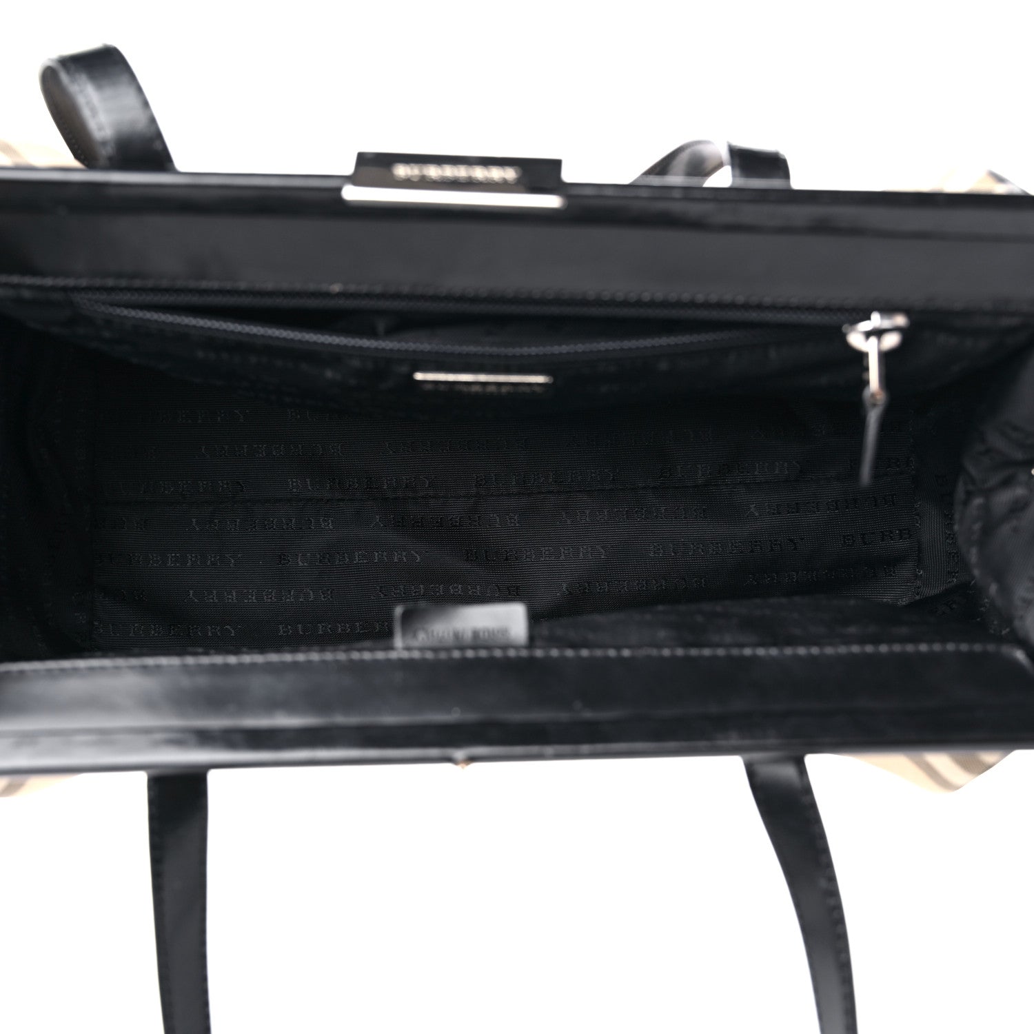 Burberry Nova Check Top Handle Tote Black 5 of 17