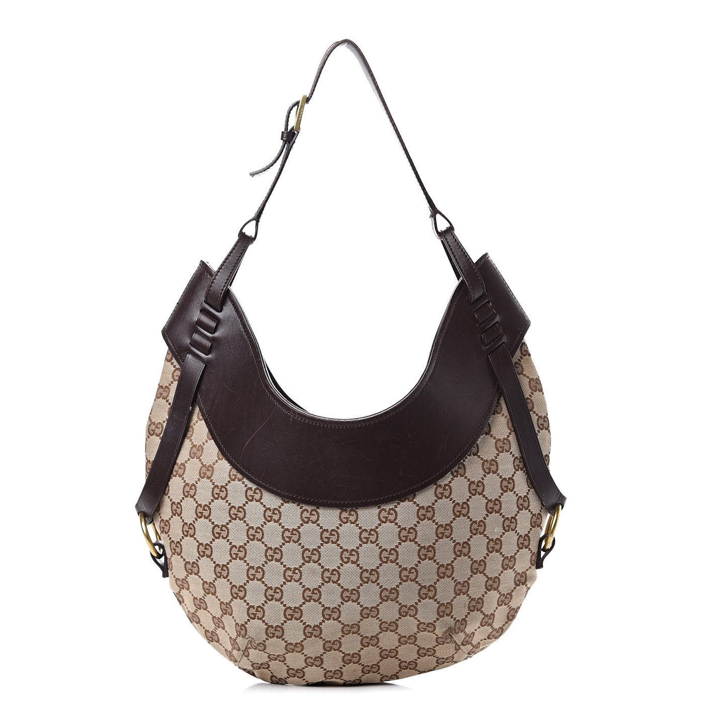 Monogram Half Moon Hobo Dark Brown