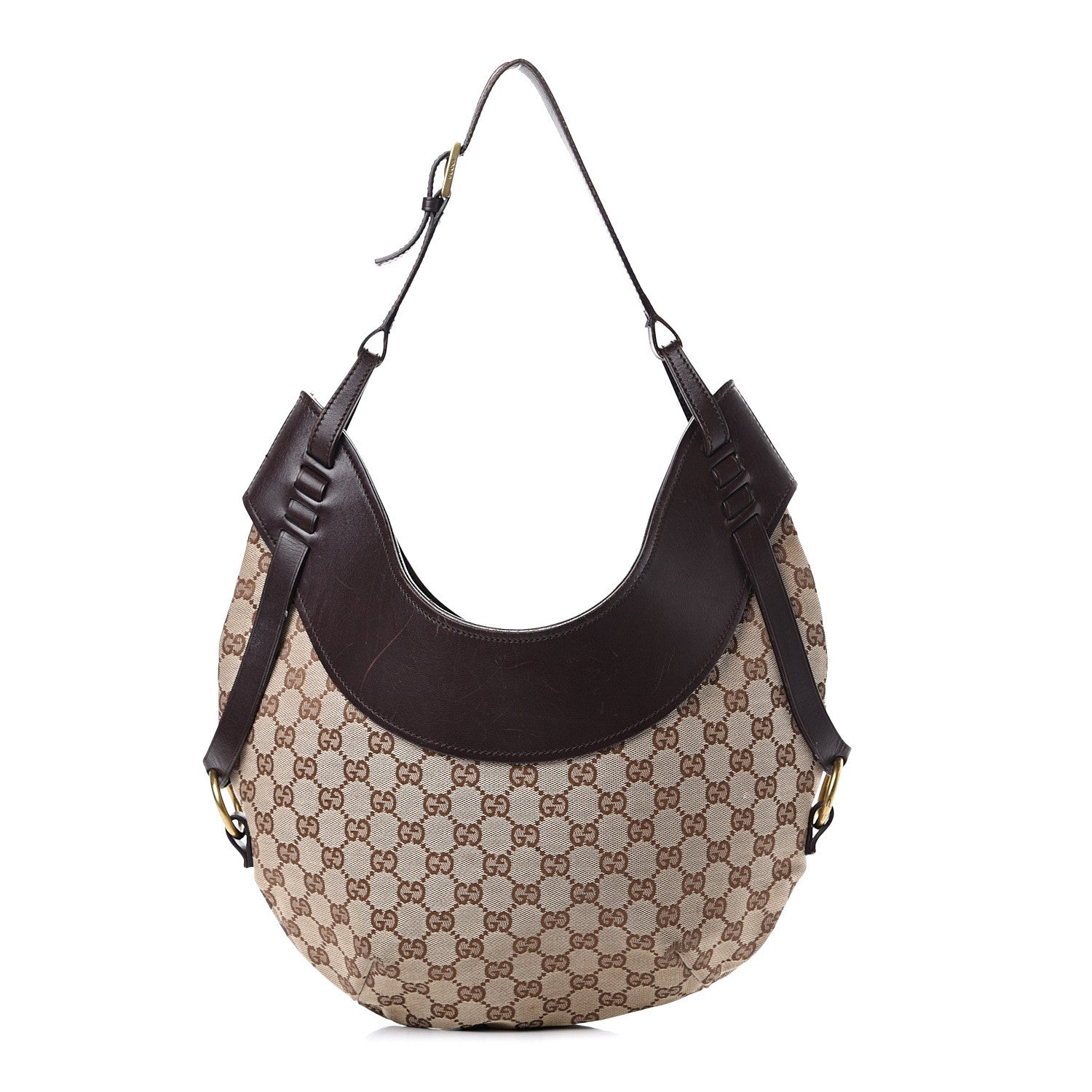 Gucci Monogram Half Moon Hobo Dark Brown 1 of 20