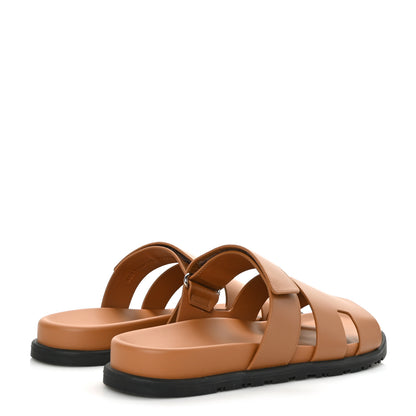 Hermes Calfskin Mens Chypre Sandals 42.5 Gold 4 of 8