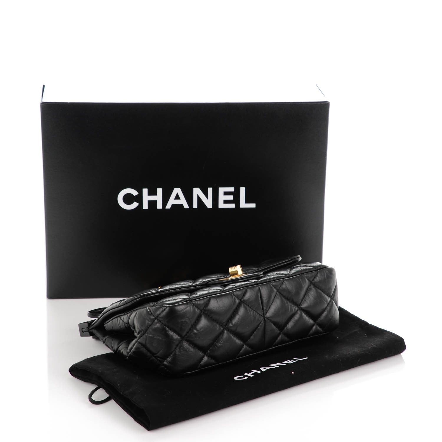 Chanel Aged Calfskin Quilted 2.55 Reissue Mini Hanger Flap Black 4 of 7