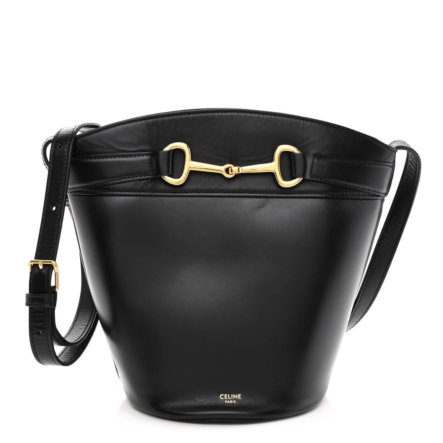 Celine Calfskin Crecy Bucket Bag Black 1 of 10